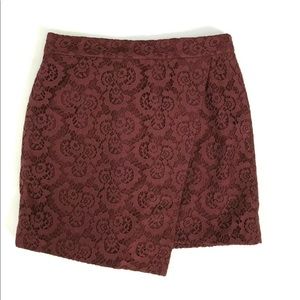 Madewell sz 2 lace burgundy skirt